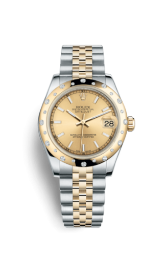 Rolex Datejust 31 Rolesor Yellow Domed Diamond / Jubilee / Champagne 178343-0050