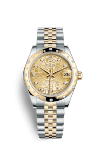 Rolex Datejust 31 Rolesor Yellow Domed Diamond / Jubilee / Champagne Computer 178343-0053