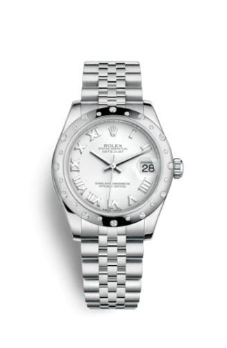 Rolex Datejust 31 Stainless Steel Domed Diamond / Jubilee / White Roman 178344-0005