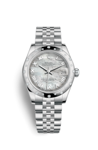 Rolex Datejust 31 Stainless Steel Domed Diamond / Jubilee / MOP - Roman 178344-0007