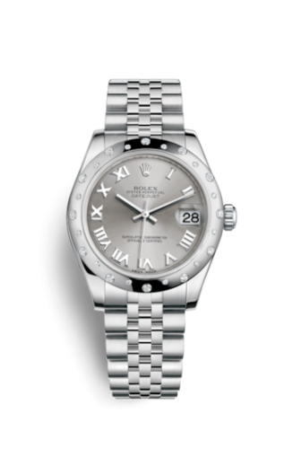 Rolex Datejust 31 Stainless Steel Domed Diamond / Jubilee / Rhodium - Roman 178344-0010