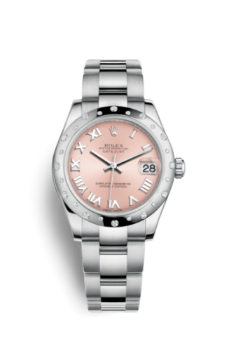Rolex Datejust 31 Stainless Steel Domed Diamond / Oyster / Pink Roman 178344-0012