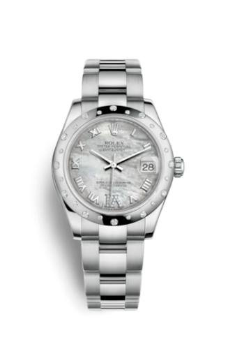 Rolex Datejust 31 Stainless Steel Domed Diamond / Oyster / MOP - Roman 178344-0024