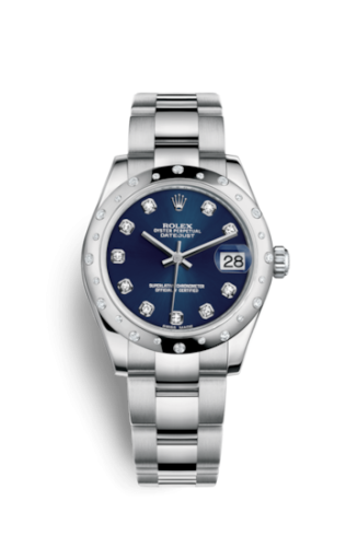 Rolex Datejust 31 Stainless Steel Domed Diamond / Oyster / Blue - Diamond 178344-0029