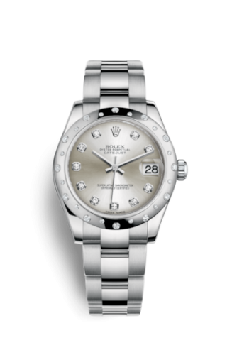 Rolex Datejust 31 Stainless Steel Domed Diamond / Oyster / Silver - Diamond 178344-0032
