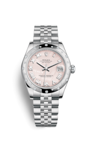 Rolex Datejust 31 Stainless Steel Domed Diamond / Jubilee / Pink MOP - Roman 178344-0033