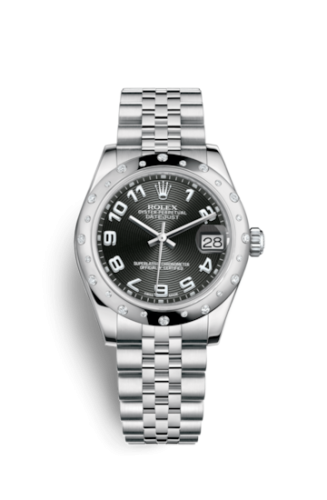 Rolex Datejust 31 Stainless Steel Domed Diamond / Jubilee / Black - Arabic 178344-0041