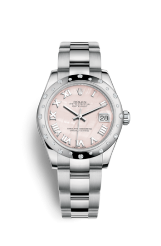 Rolex Datejust 31 Stainless Steel Domed Diamond / Oyster / Pink MOP - Roman 178344-0048