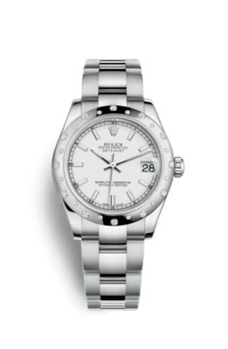 Rolex Datejust 31 Stainless Steel Domed Diamond / Oyster / White 178344-0051