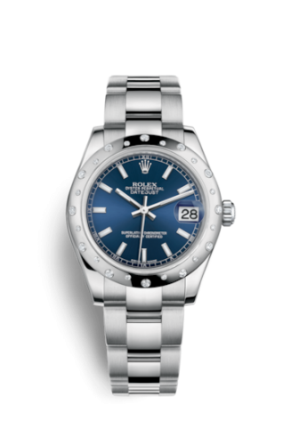 Rolex Datejust 31 Stainless Steel Domed Diamond / Oyster / Blue 178344-0054