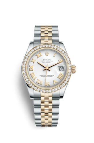 Rolex Datejust 31 Rolesor Yellow Diamond / Jubilee / White Roman 178383-0012