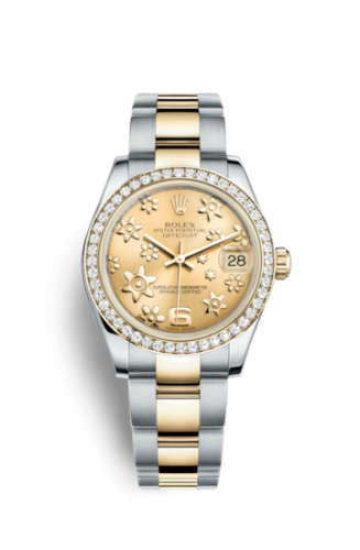 Rolex Datejust 31 Rolesor Yellow Diamond / Oyster / Champagne Floral 178383-0018