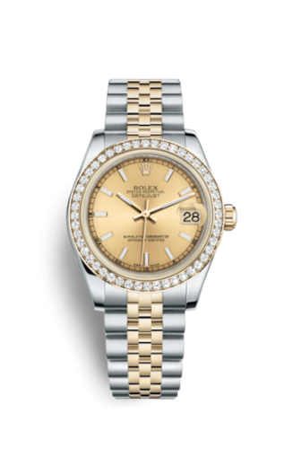 Rolex Datejust 31 Rolesor Yellow Diamond / Jubilee / Champagne 178383-0027