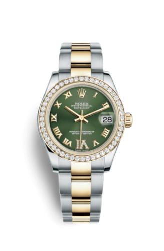 Rolex Datejust 31 Rolesor Yellow Diamond / Oyster / Green Roman 178383-0043