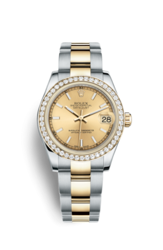 Rolex Datejust 31 Rolesor Yellow Diamond / Oyster / Champagne 178383-0048