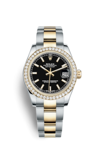 Rolex Datejust 31 Rolesor Yellow Diamond / Oyster / Black 178383-0051