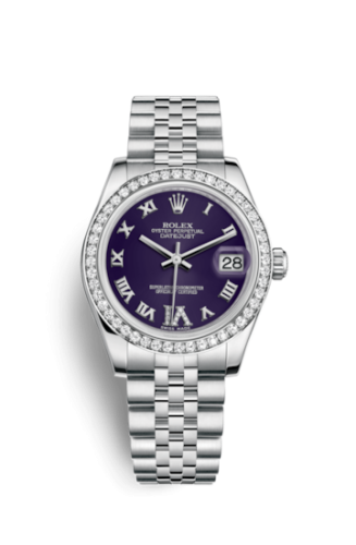 Rolex Datejust 31 Stainless Steel Diamond / Jubilee / Purple - Roman 178384-0013