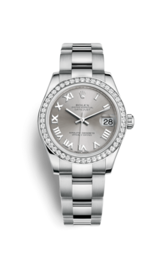 Rolex Datejust 31 Stainless Steel Diamond / Oyster / Rhodium - Roman 178384-0021
