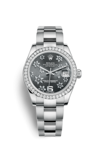 Rolex Datejust 31 Stainless Steel Diamond / Oyster / Dark Rhodium Floral 178384-0025