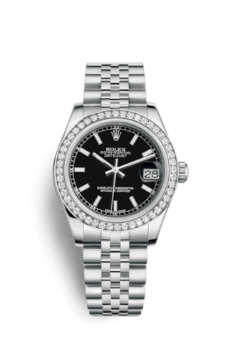 Rolex Datejust 31 Stainless Steel Diamond / Jubilee / Black 178384-0031