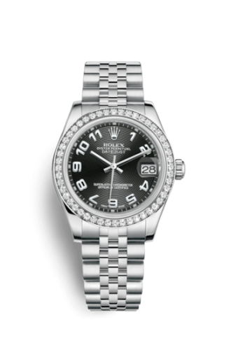Rolex Datejust 31 Stainless Steel Diamond / Jubilee / Black - Arabic 178384-0033