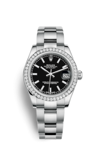 Rolex Datejust 31 Stainless Steel Diamond / Oyster / Black 178384-0054