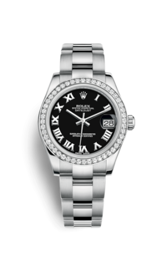 Rolex Datejust 31 Stainless Steel Diamond / Oyster / Black - Roman 178384-0055