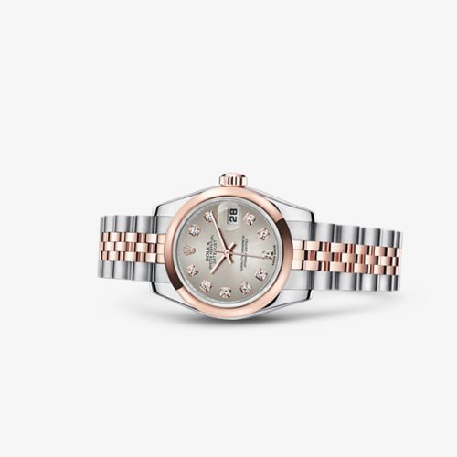 Rolex Lady-Datejust 26 Rolesor Everose Jubilee Silver Diamond 179161-0037