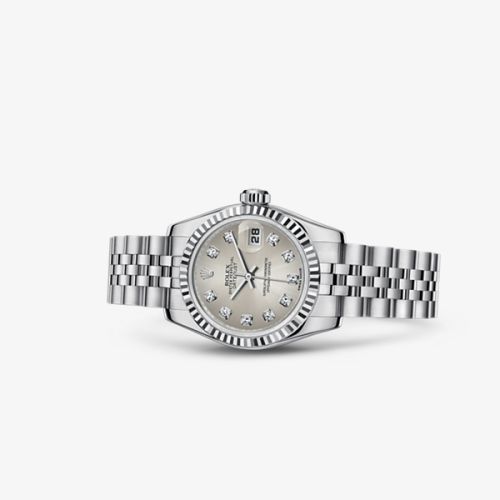 Rolex Lady-Datejust 26 Fluted Silver Diamonds Jubilee 179174-0031