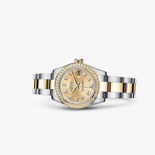 Rolex Lady-Datejust 26 Rolesor Diamond Champagne Diamond Oyster 179383-0001