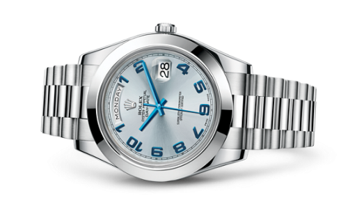 Rolex Day-Date II Platinum Ice Blue Arabic 218206-0010
