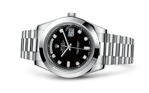 Rolex Day-Date II Platinum Black Diamonds 218206-0020