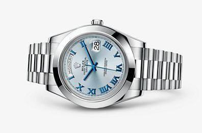 Rolex Day-Date II Platinum Ice Blue Roman 218206-0043