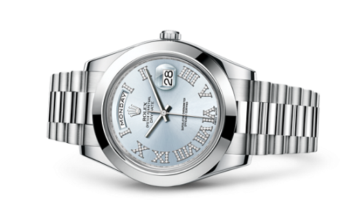 Rolex Day-Date II Platinum Diamond Romans 218206-0052