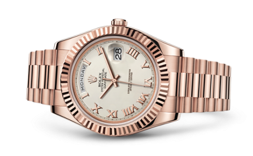 Rolex Day-Date II Everose Ivory Roman 218235-0033