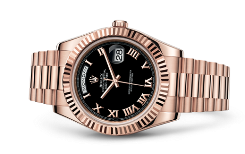 Rolex Day-Date II Everose Black Roman 218235-0034