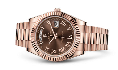 Rolex Day-Date II Everose Chocolate Roman 218235-0035