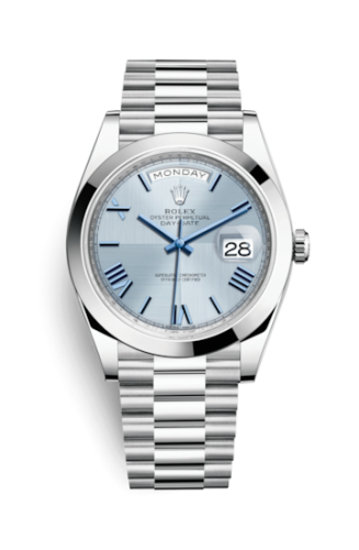 Rolex Day-Date 40 Platinum / Ice Blue Quadrant Motif 228206-0001