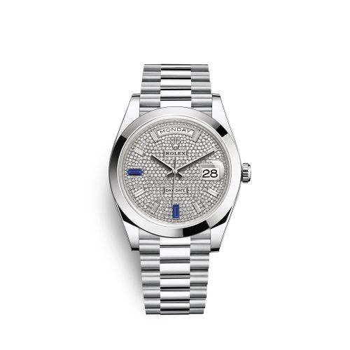 Rolex Day-Date 40 Platinum / Paved 228206-0029