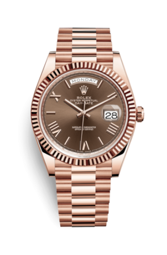 Rolex Day-Date 40 Everose / Chocolate - Roman 228235-0002