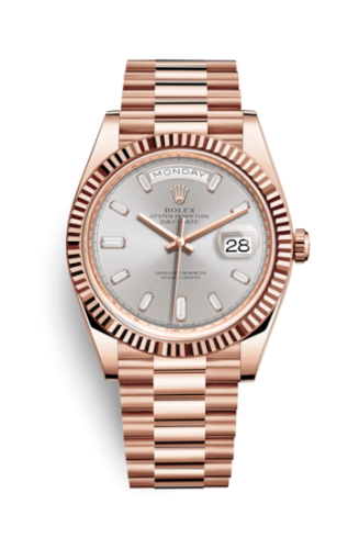 Rolex Day-Date 40 Everose / Sundust - Baguette 228235-0004
