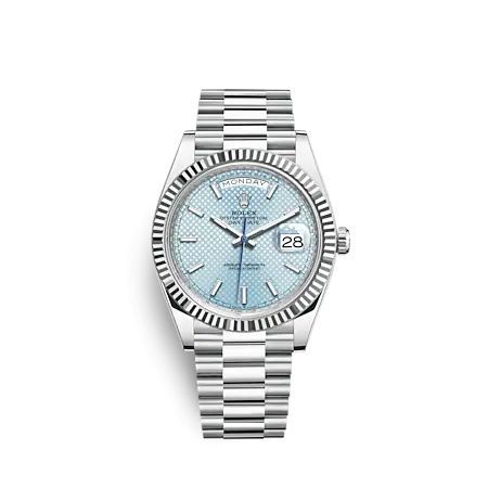 Rolex Day-Date 40 Platinum - Fluted / Ice Blue 228236-0005
