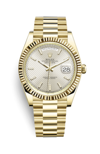 Rolex Day-Date 40 Yellow Gold / Silver Diagonal 228238-0008