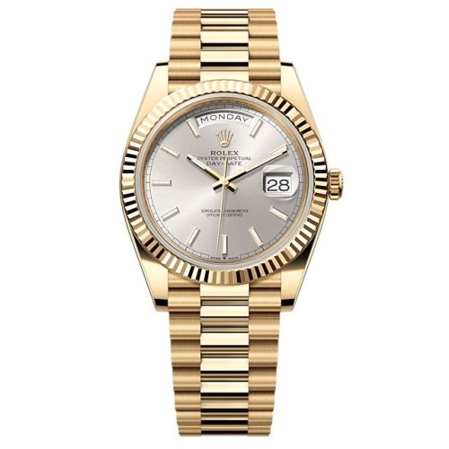 Rolex Day-Date 40 Yellow Gold - Fluted / Silver 228238-0066