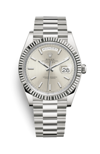 Rolex Day-Date 40 White Gold / Stripe Motif 228239-0001