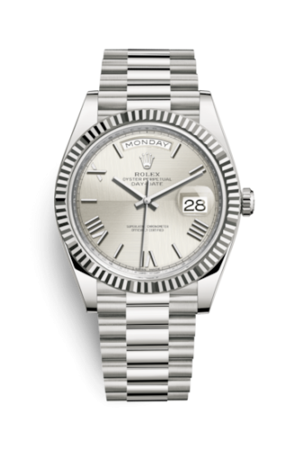 Rolex Day-Date 40 White Gold / Quadrant Motif - Roman 228239-0006