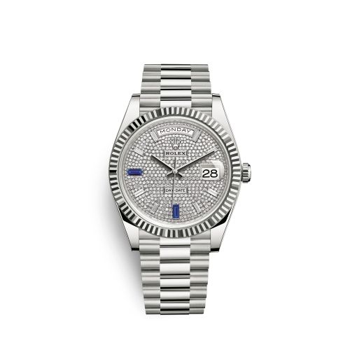 Rolex Day-Date 40 White Gold / Paved 228239-0049