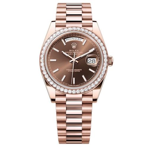 Rolex Day-Date 40 Everose - Diamond / Chocolate 228345RBR-0024