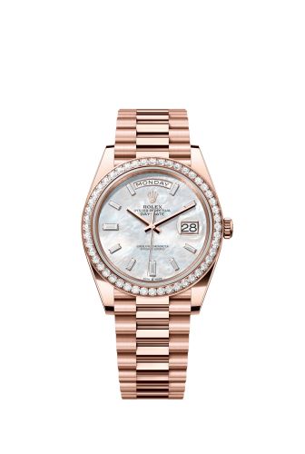 Rolex Day-Date 40 Everose - Diamond / MOP - Baguette 228345RBR-0026