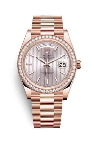 Rolex Day-Date 40 Everose / Diamond / Sundust - Stripe Motif 228345rbr-0010